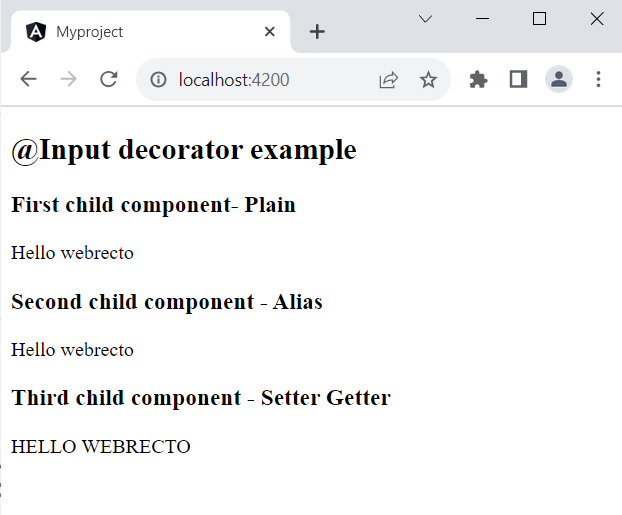 How to use input decorator in angular