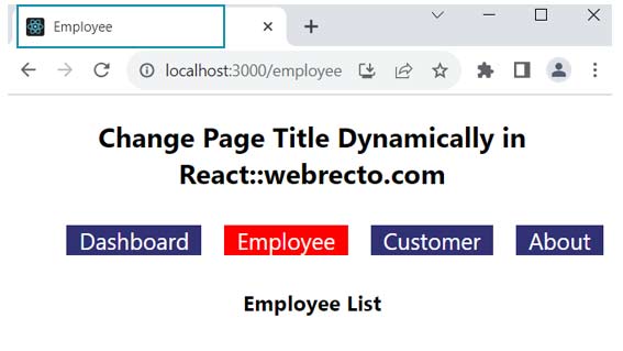 Change Page Title Dynamically in React